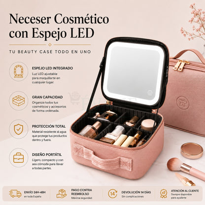 Neceser Cosmético con Espejo LED