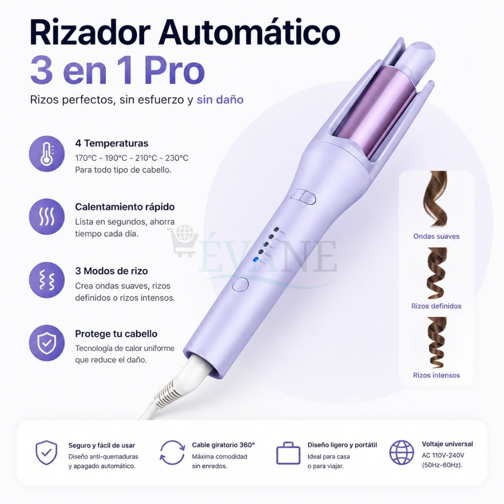 Rizador Automático 3 en 1 Pro