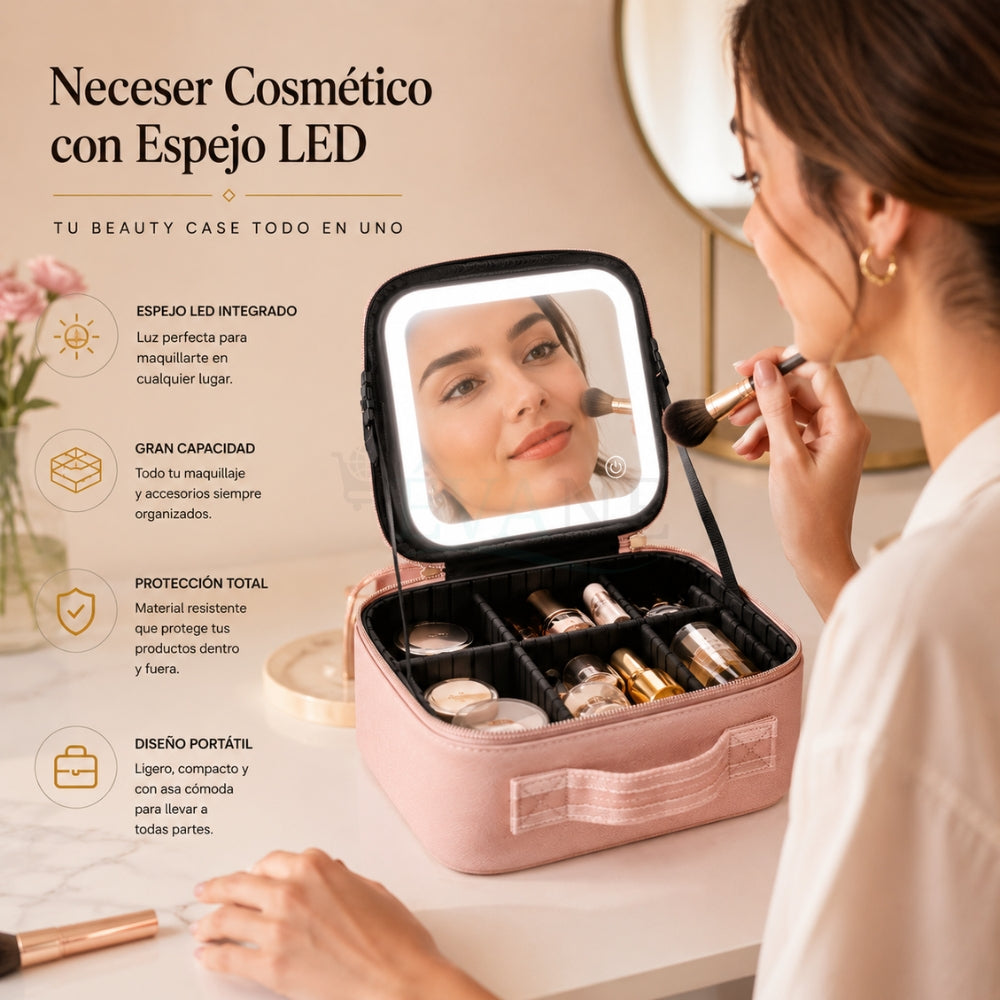 Neceser Cosmético con Espejo LED