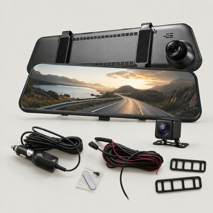 Dashcam Retrovisor 1080P con Cámara Trasera