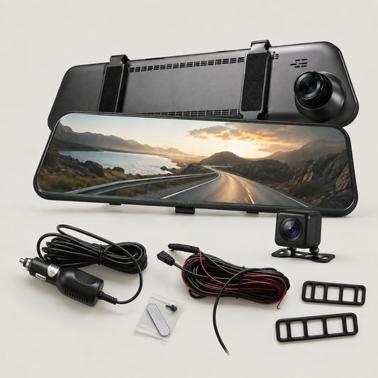Dashcam Retrovisor 1080P con Cámara Trasera